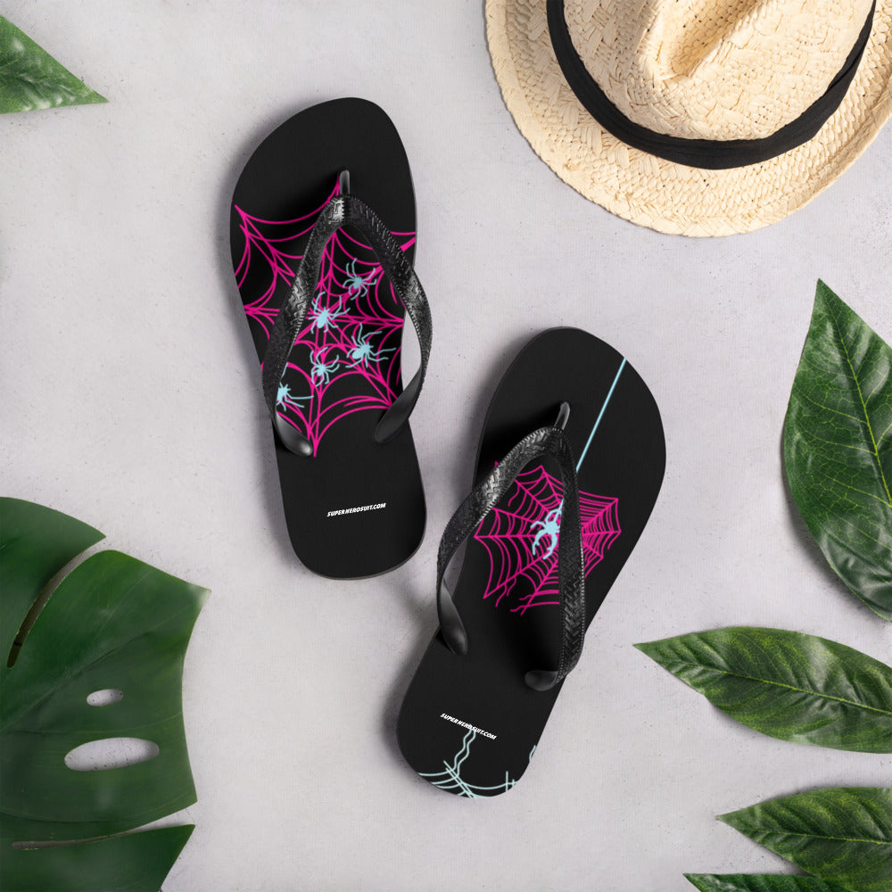 Spider-Gwen Webs (Black) Flip-Flops