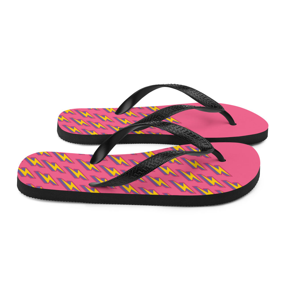 Intergalactic Lightning Bolts (Pink) Flip-Flops