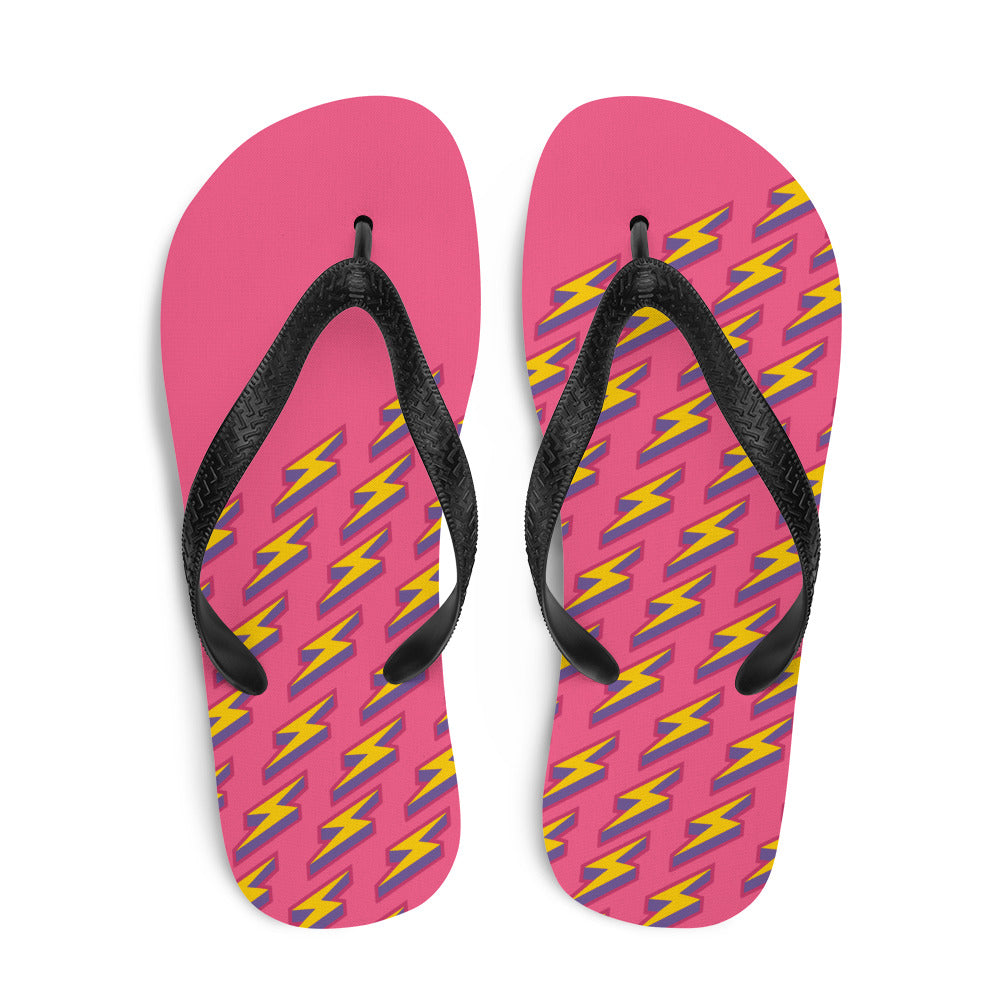 Intergalactic Lightning Bolts (Pink) Flip-Flops
