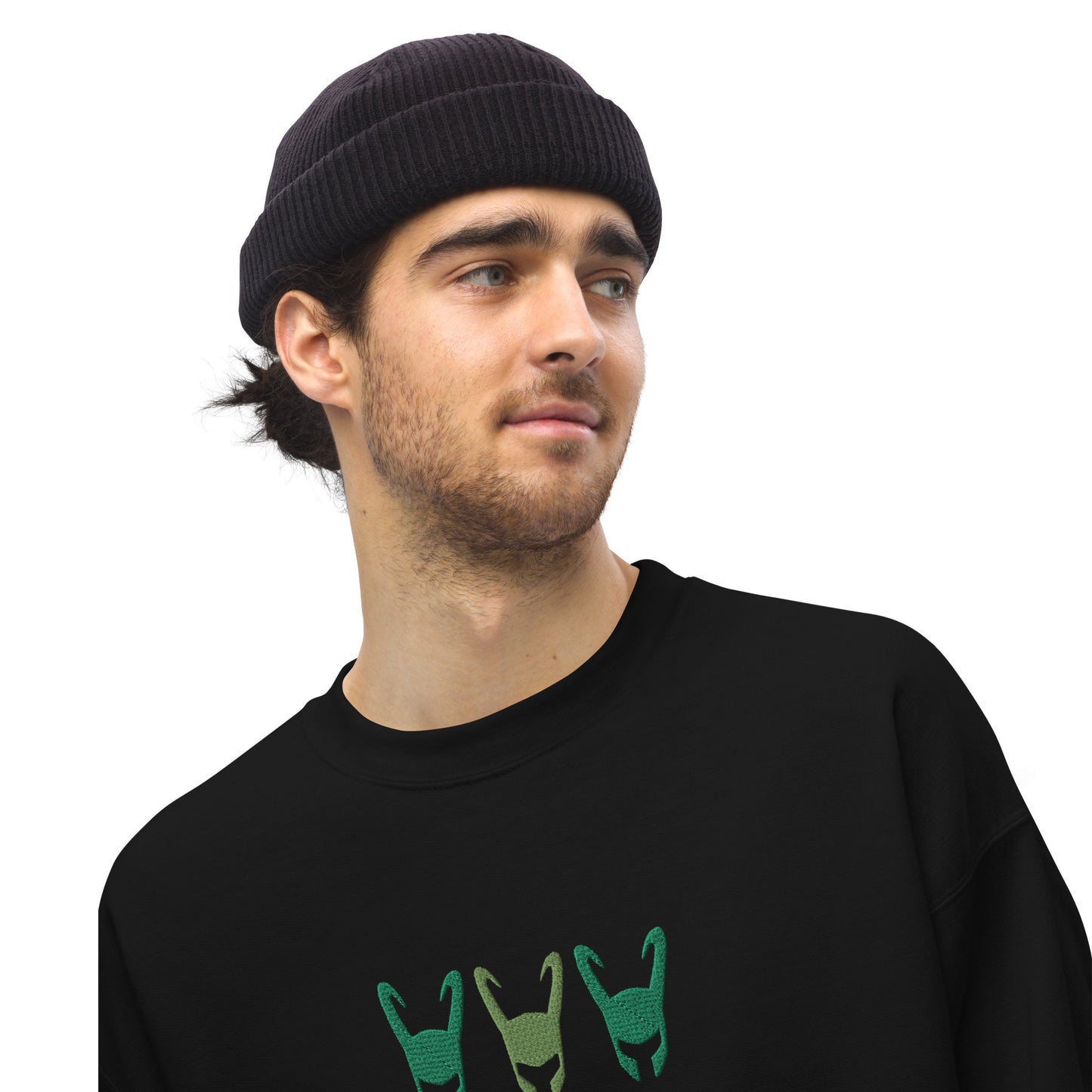 Loki Helmet Unisex Embroidered Sweatshirt