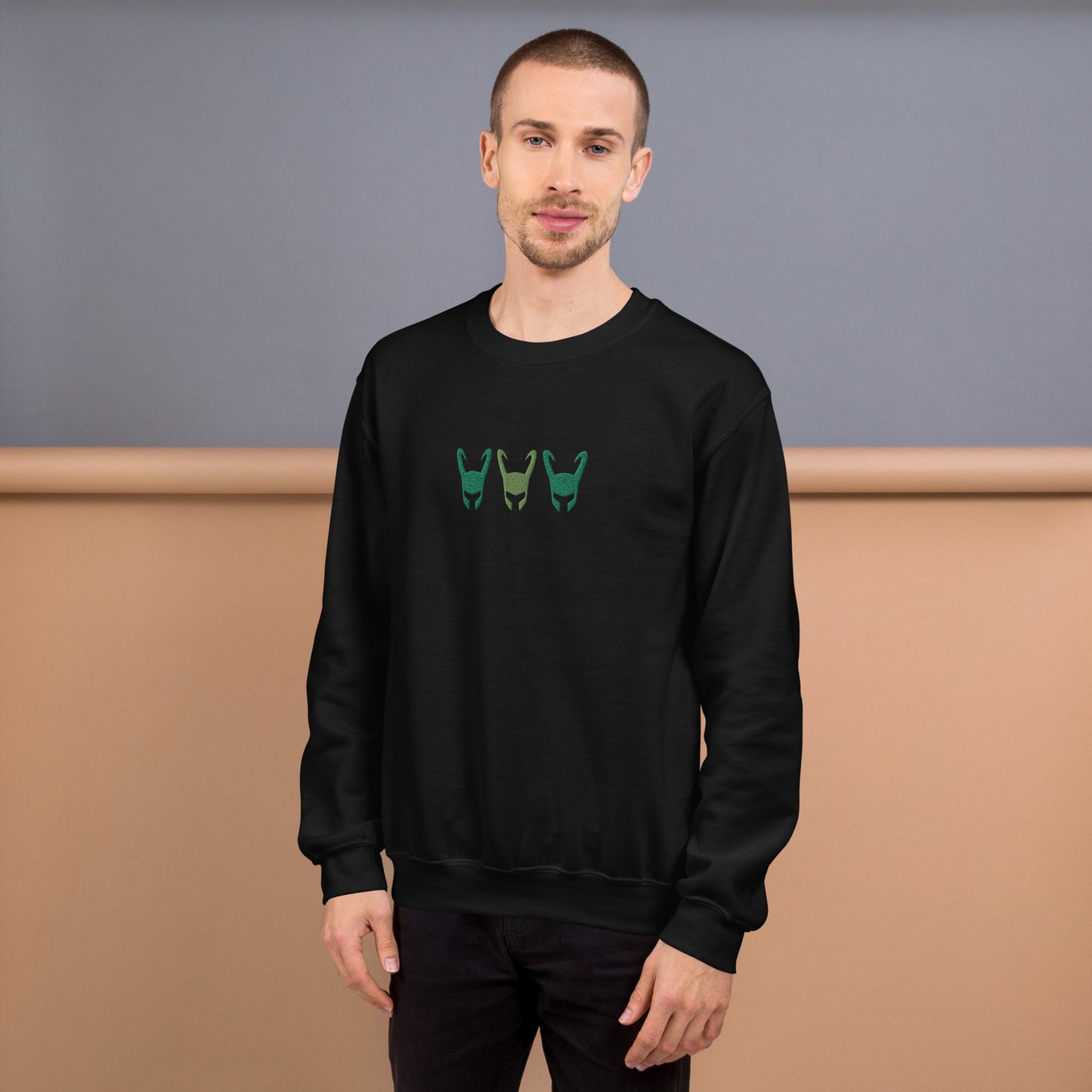 Loki Helmet Unisex Embroidered Sweatshirt