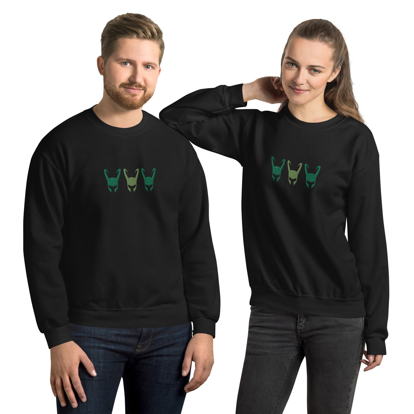 Loki Helmet Unisex Embroidered Sweatshirt