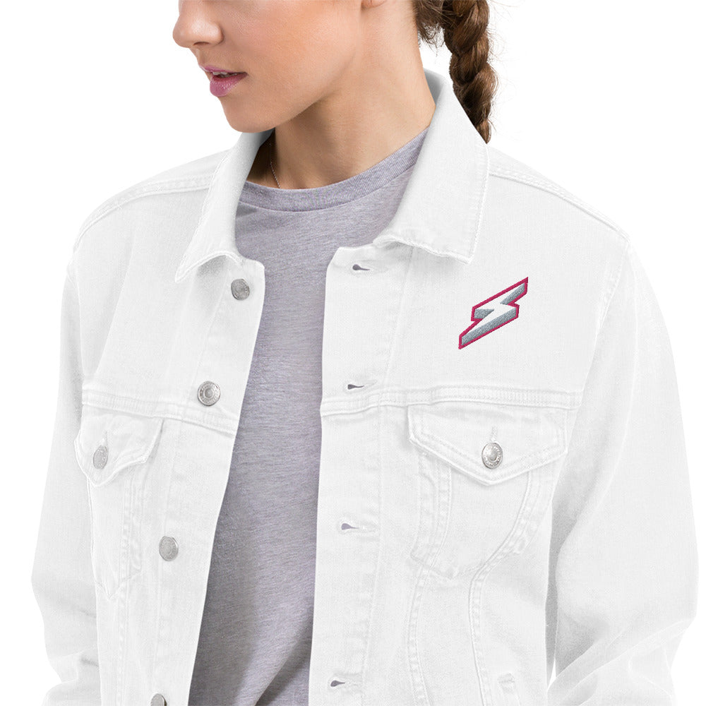 Ms. Kamala Khan Embroidered Unisex Denim Jacket