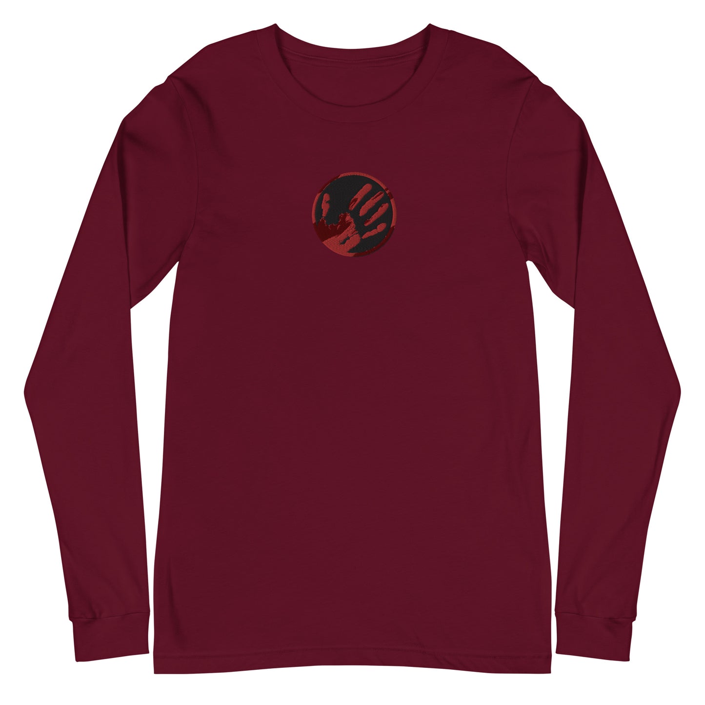 Echo Logo (Blood Red) Embroidered Unisex Long Sleeve Tee
