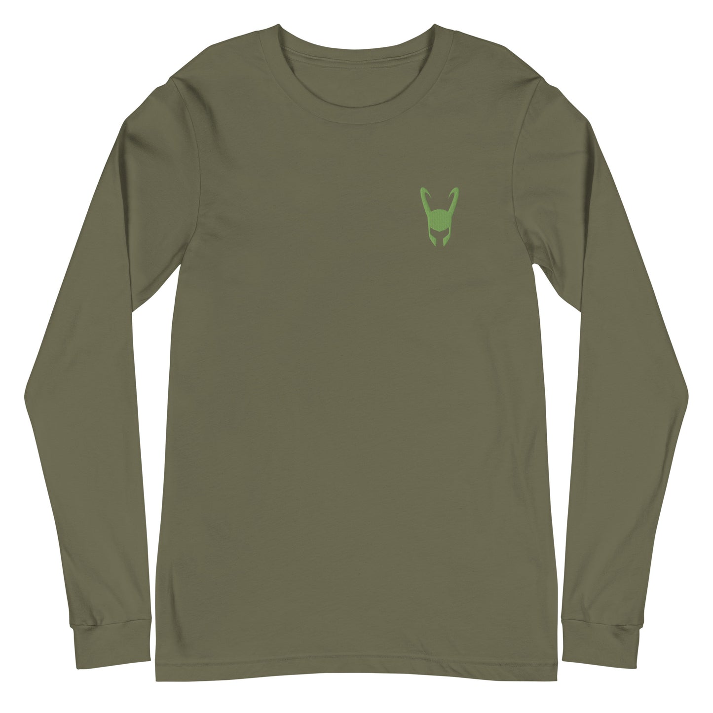 Loki Helmet Embroidered Unisex Long Sleeve Tee