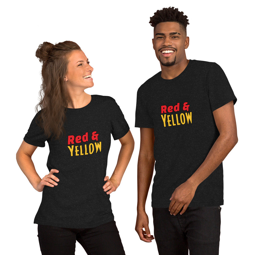 Red & Yellow Deadpool & Wolverine Unisex Tee