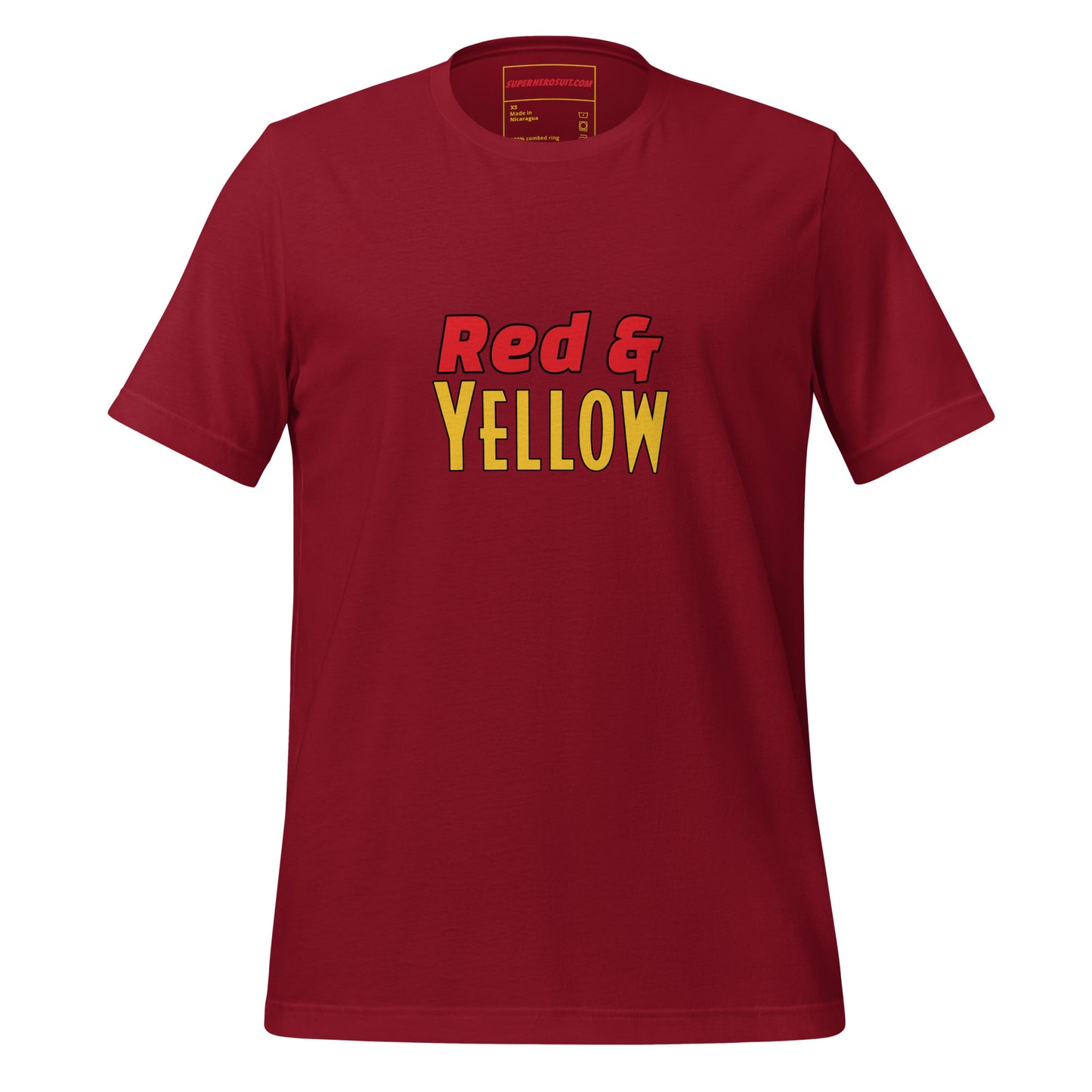 Red & Yellow Deadpool & Wolverine Unisex Tee