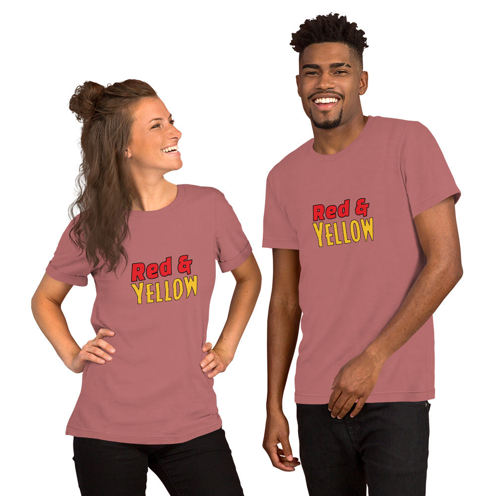 Red & Yellow Deadpool & Wolverine Unisex Tee