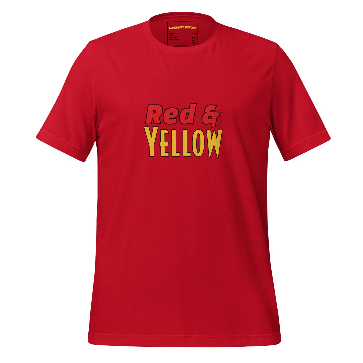 Red & Yellow Deadpool & Wolverine Unisex Tee
