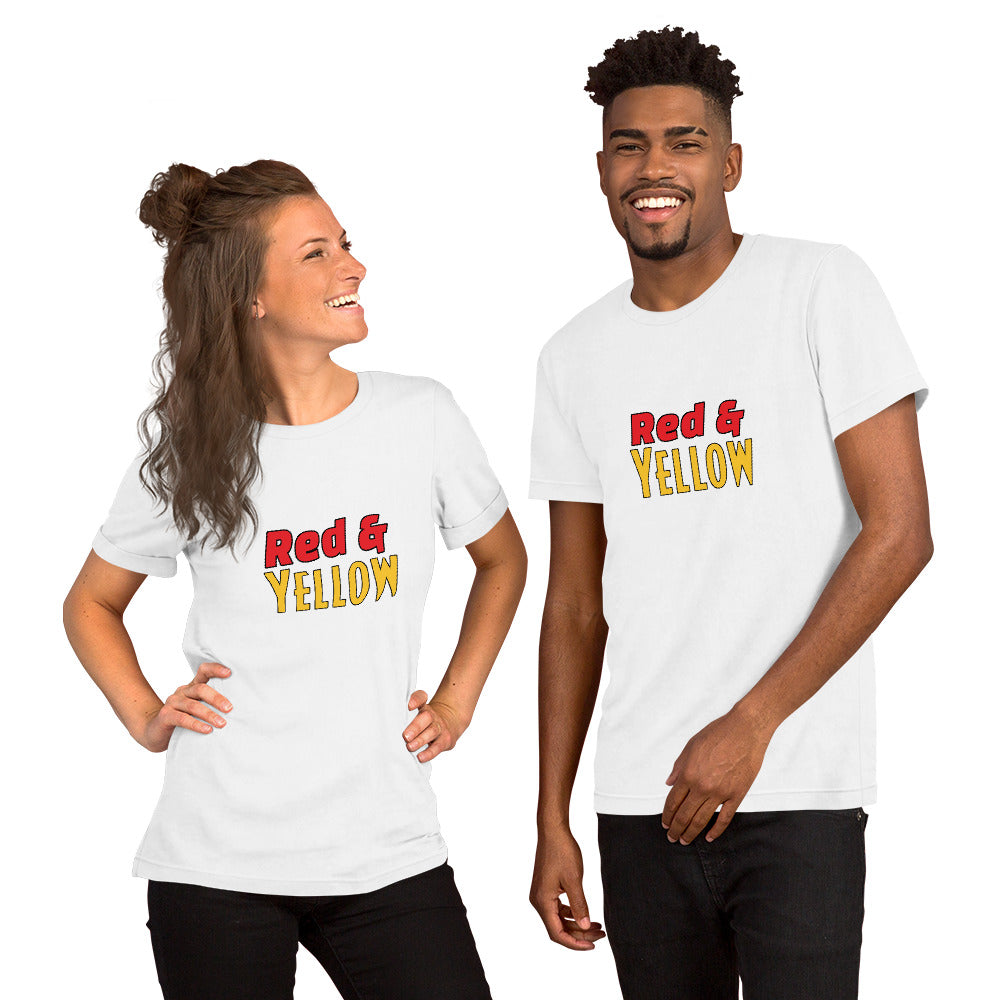 Red & Yellow Deadpool & Wolverine Unisex Tee