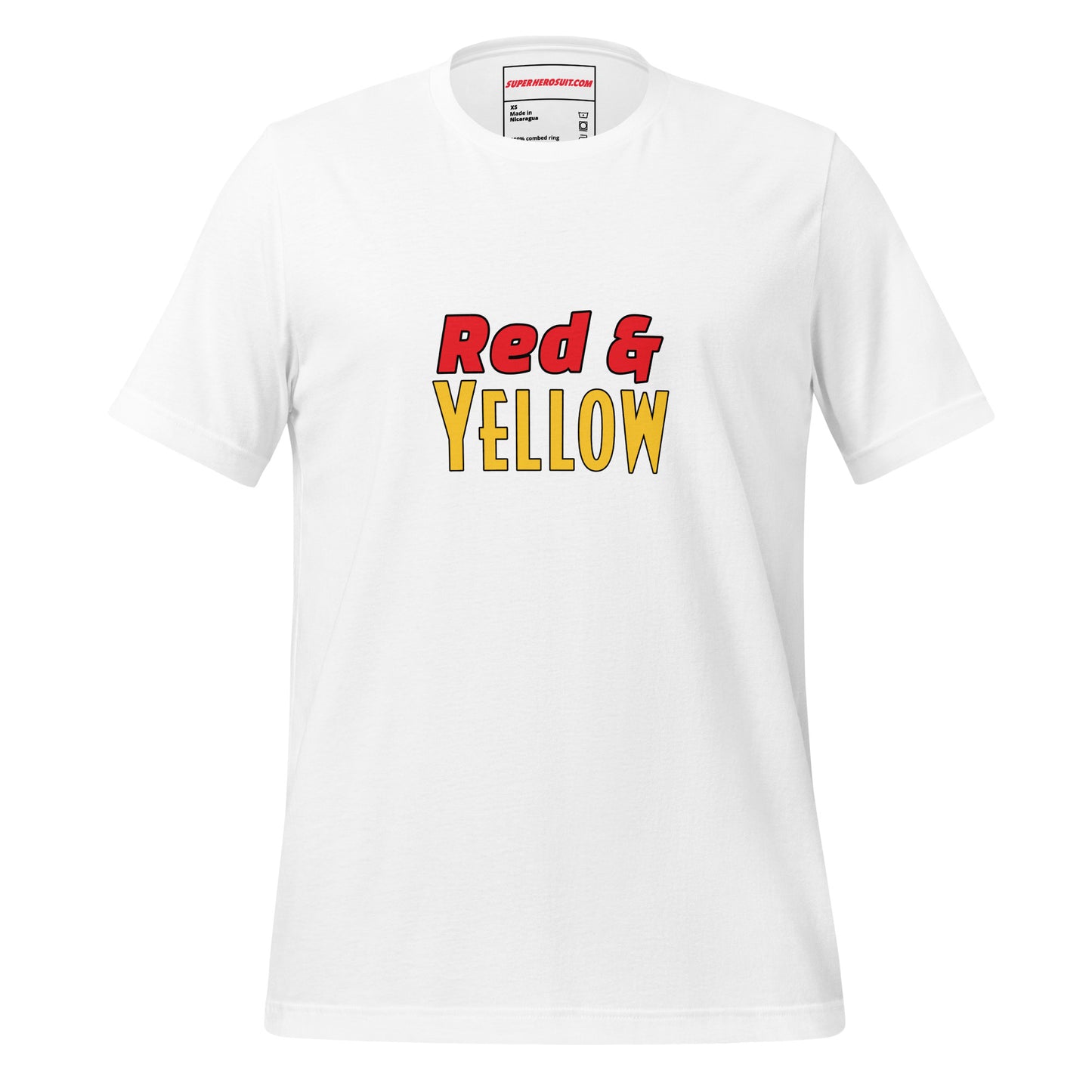 Red & Yellow Deadpool & Wolverine Unisex Tee