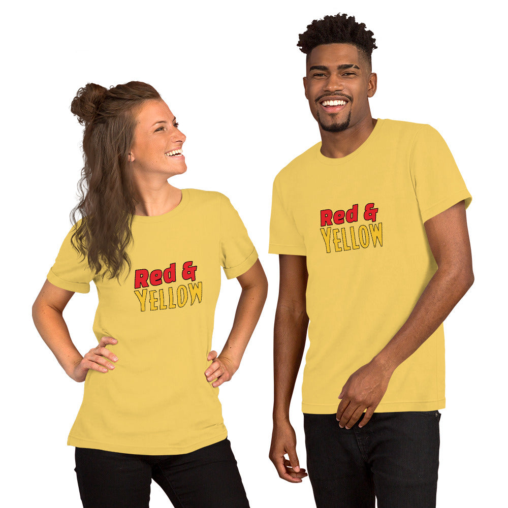 Red & Yellow Deadpool & Wolverine Unisex Tee