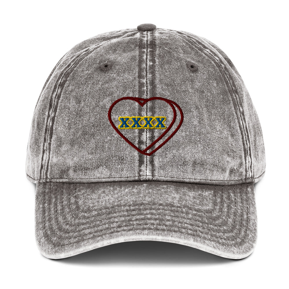 Mutant Kisses "X" Embroidered Cotton Twill Hat