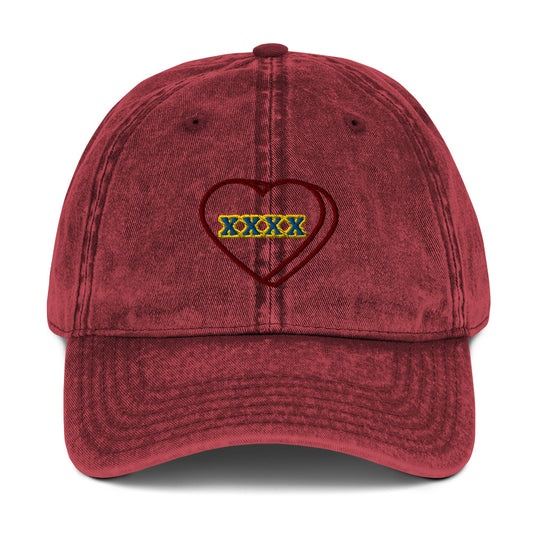 Mutant Kisses "X" Embroidered Cotton Twill Hat