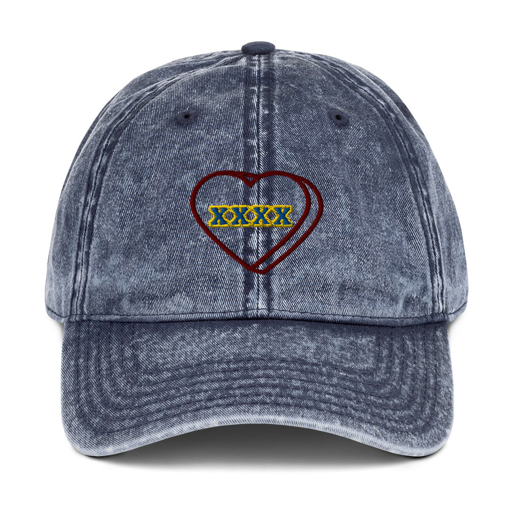 Mutant Kisses "X" Embroidered Cotton Twill Hat