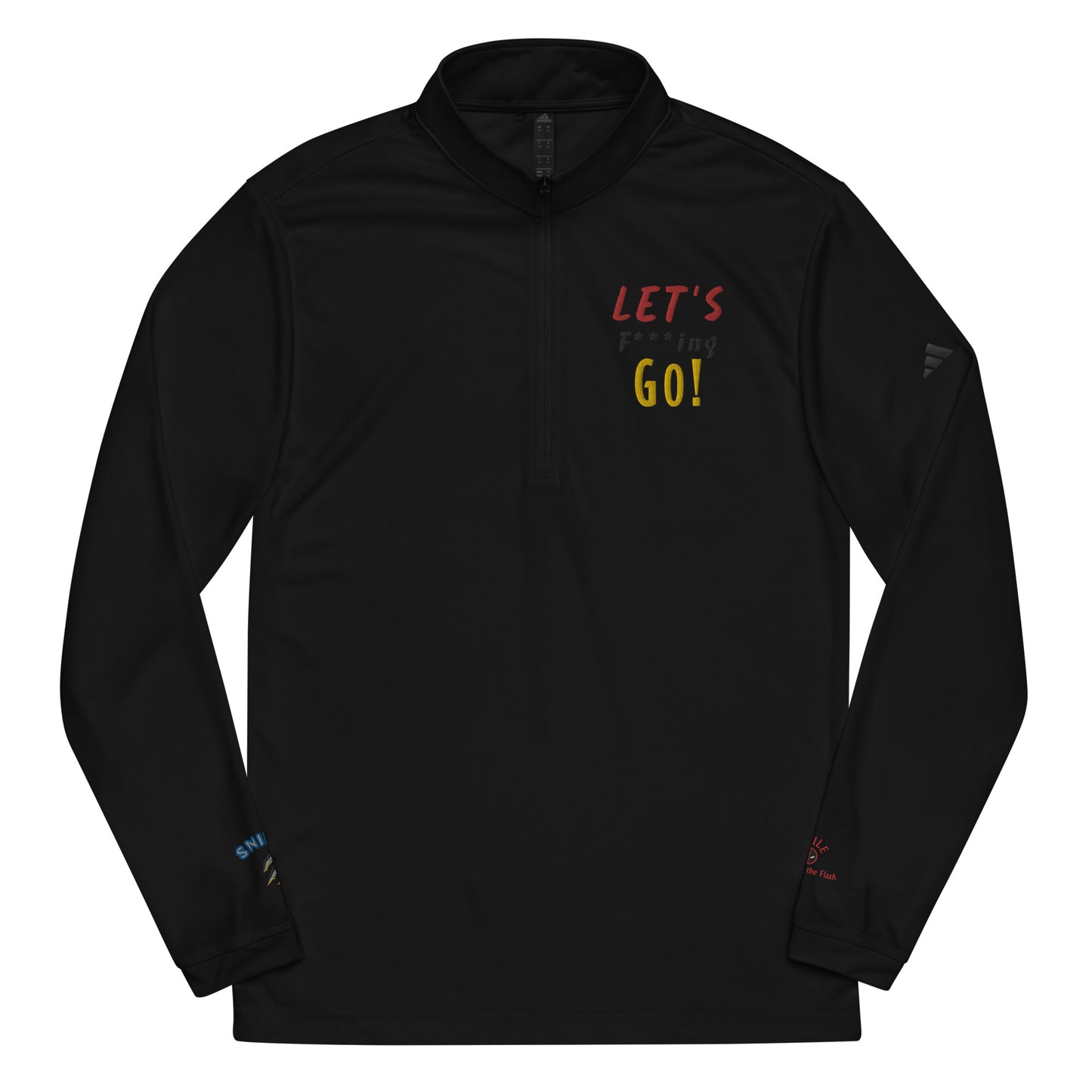 LIMITED TIME ONLY! Deadpool & The Wolverine Quote Let's Go! adidas Quarter Zip Pullover