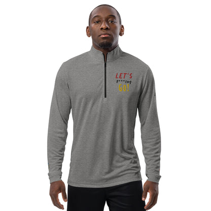 LIMITED TIME ONLY! Deadpool & The Wolverine Quote Let's Go! adidas Quarter Zip Pullover