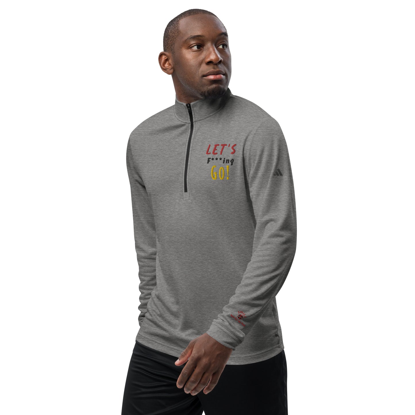 LIMITED TIME ONLY! Deadpool & The Wolverine Quote Let's Go! adidas Quarter Zip Pullover