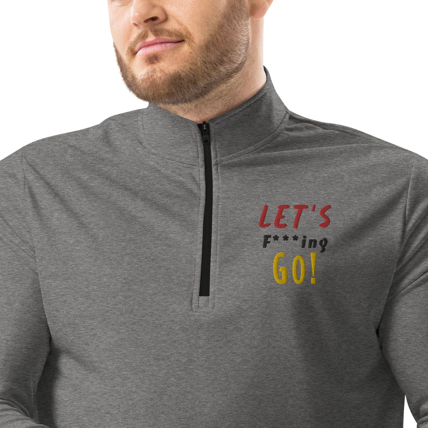 LIMITED TIME ONLY! Deadpool & The Wolverine Quote Let's Go! adidas Quarter Zip Pullover