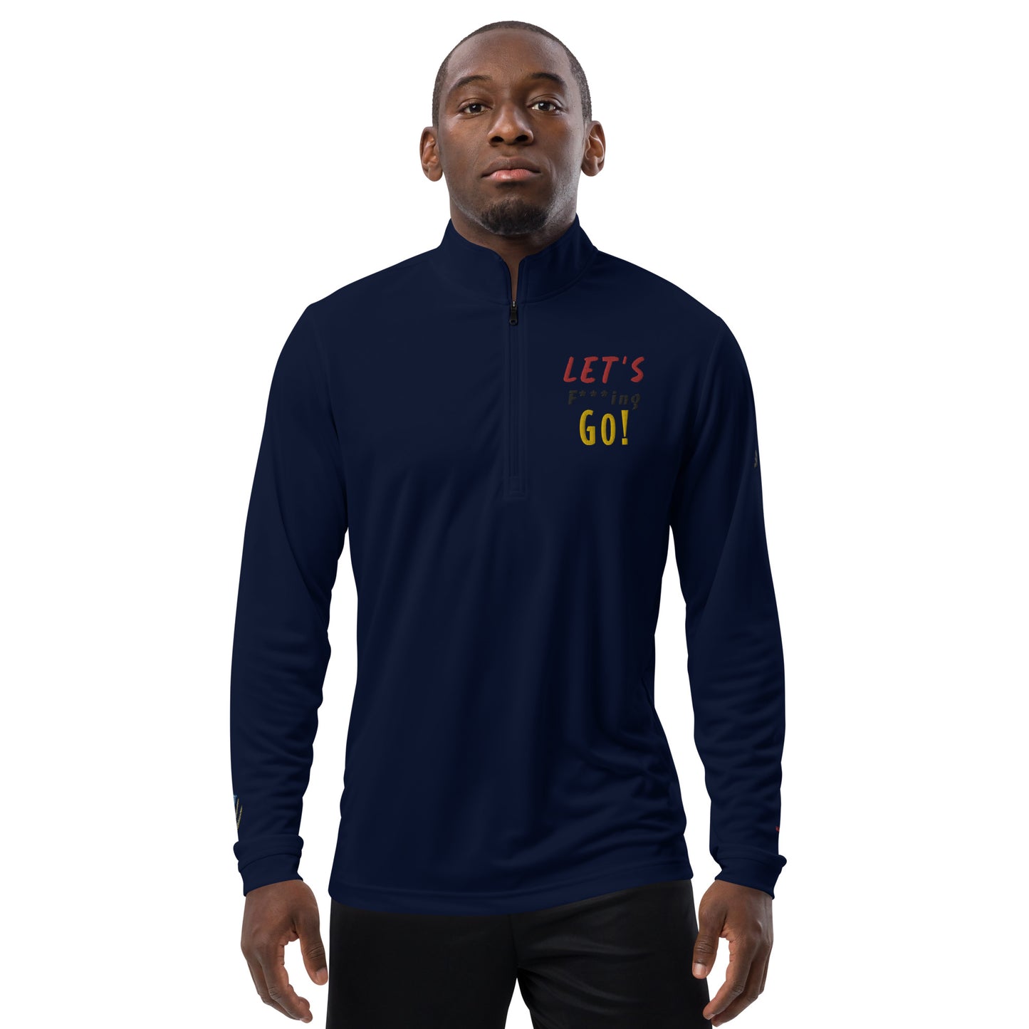 LIMITED TIME ONLY! Deadpool & The Wolverine Quote Let's Go! adidas Quarter Zip Pullover