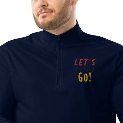 LIMITED TIME ONLY! Deadpool & The Wolverine Quote Let's Go! adidas Quarter Zip Pullover