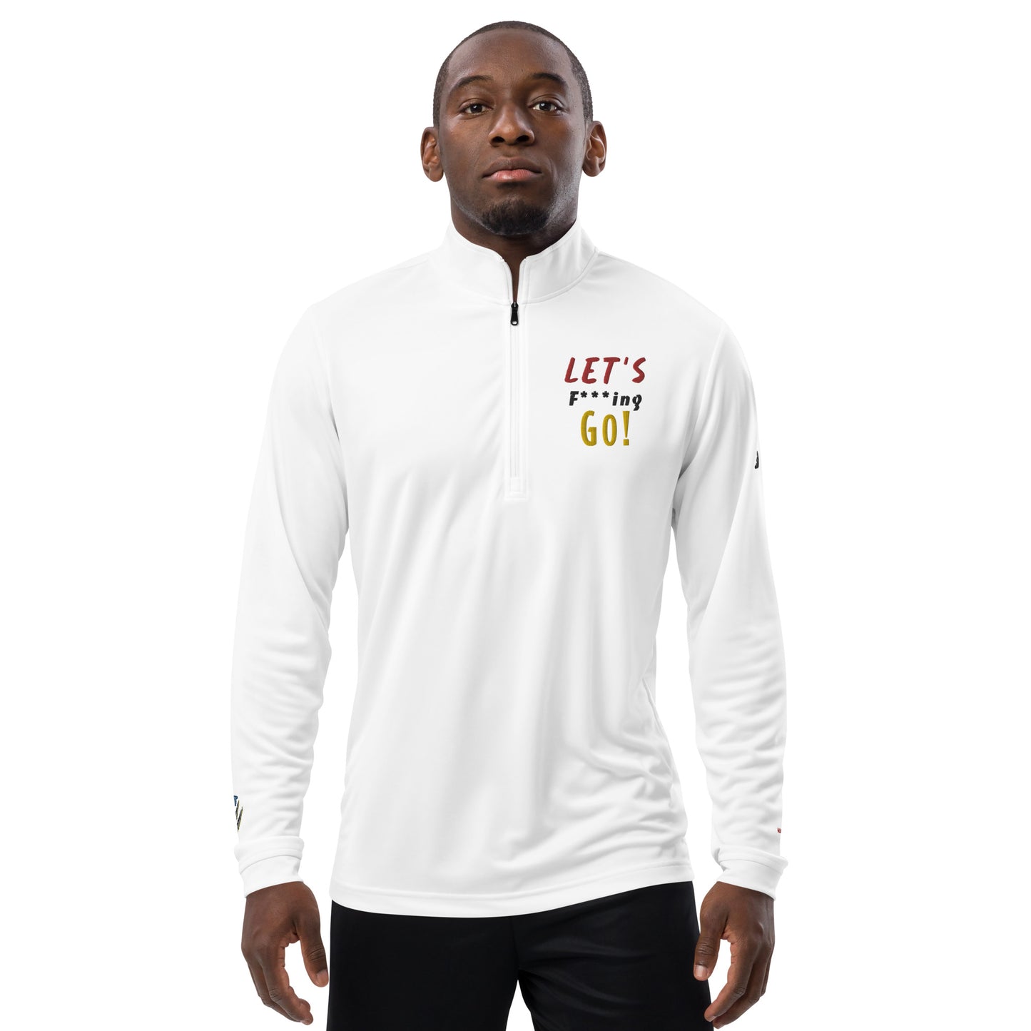 LIMITED TIME ONLY! Deadpool & The Wolverine Quote Let's Go! adidas Quarter Zip Pullover