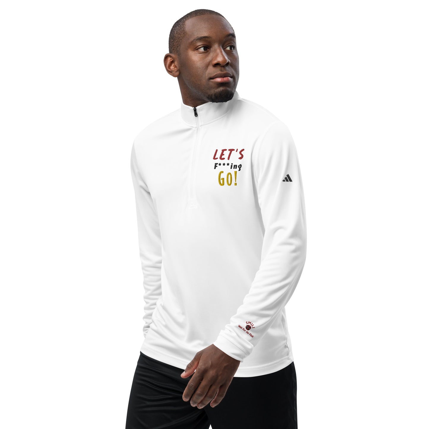 LIMITED TIME ONLY! Deadpool & The Wolverine Quote Let's Go! adidas Quarter Zip Pullover