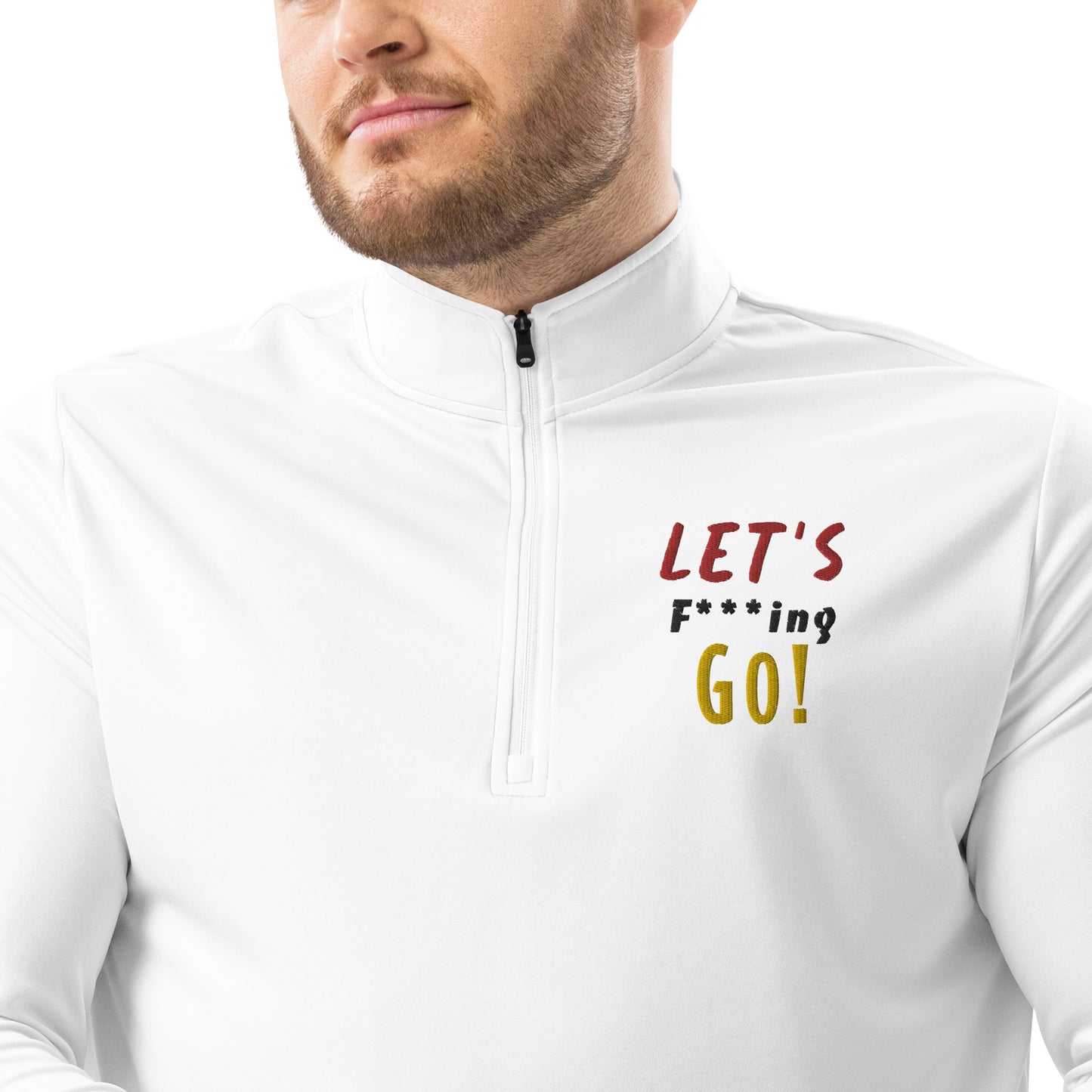 LIMITED TIME ONLY! Deadpool & The Wolverine Quote Let's Go! adidas Quarter Zip Pullover