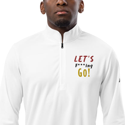 LIMITED TIME ONLY! Deadpool & The Wolverine Quote Let's Go! adidas Quarter Zip Pullover