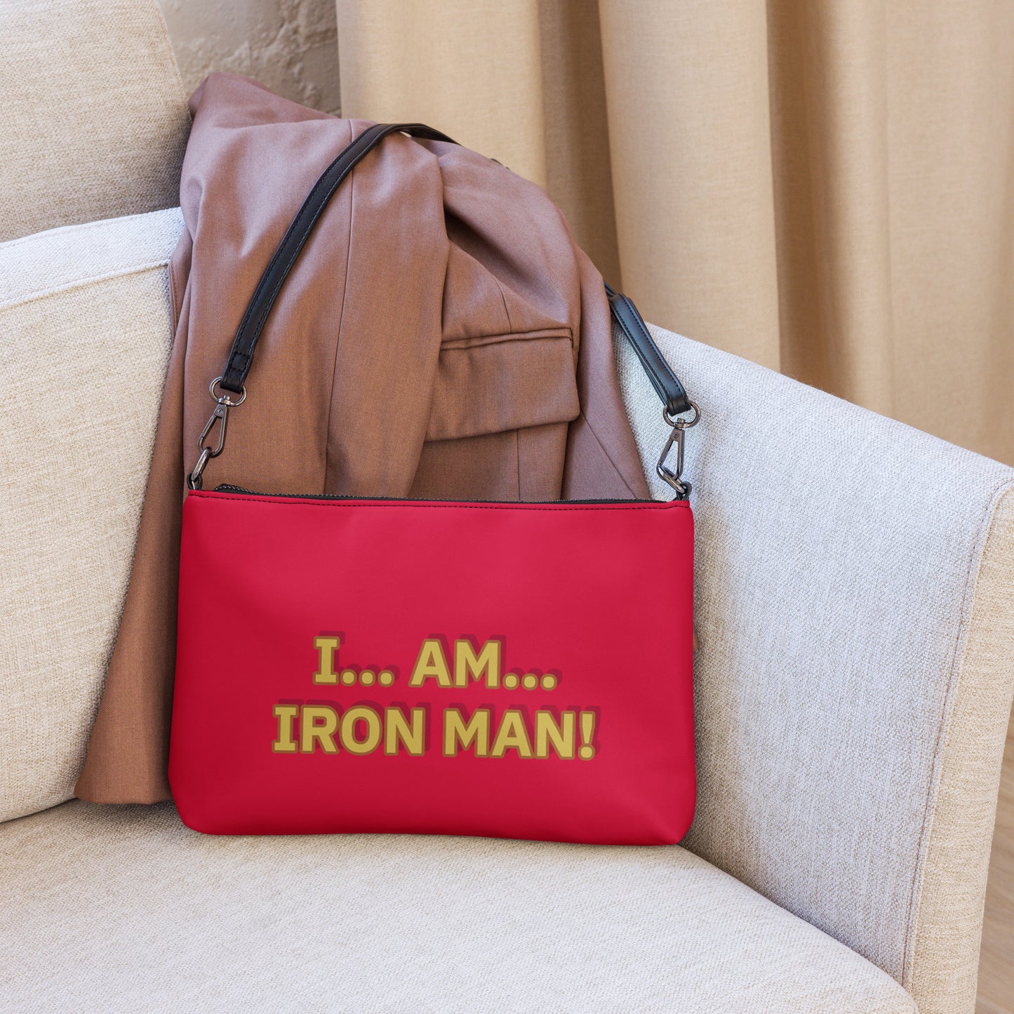 Tony Stark/Thanos Reversible Quotes Crossbody Bag