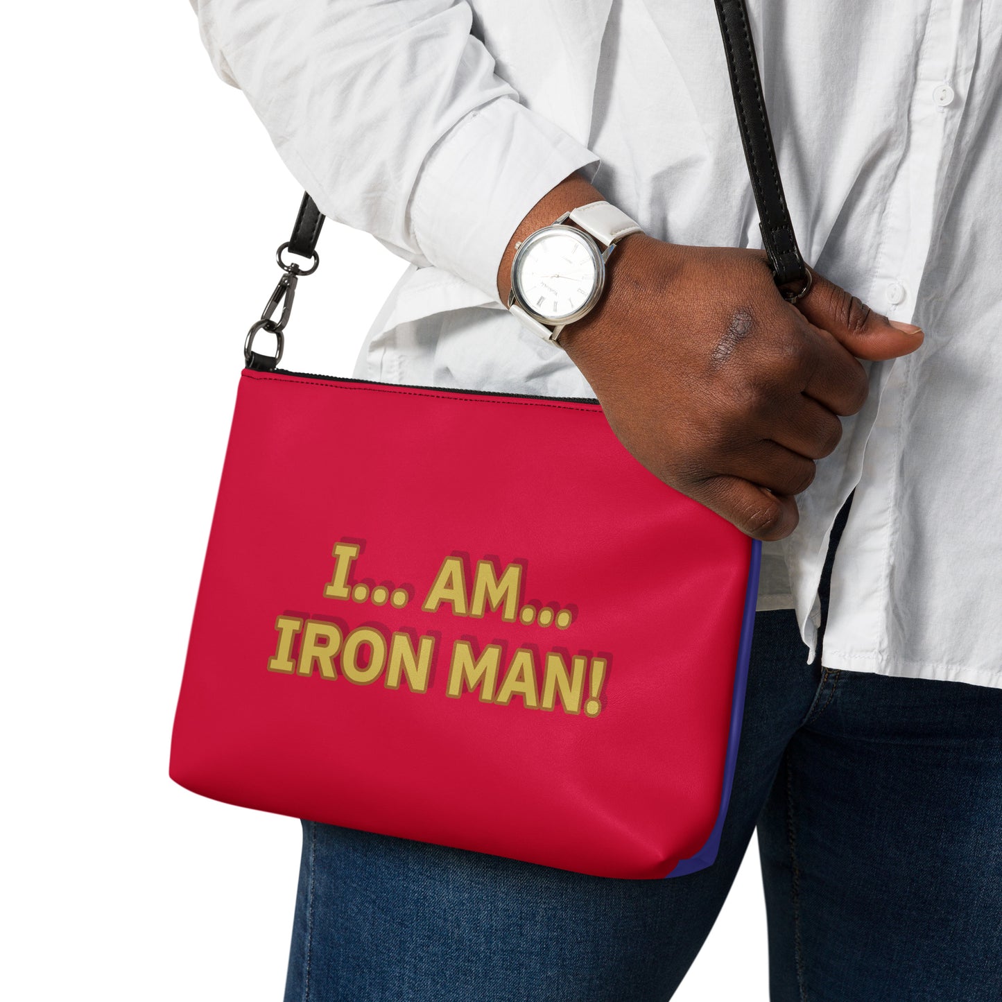 Tony Stark/Thanos Reversible Quotes Crossbody Bag