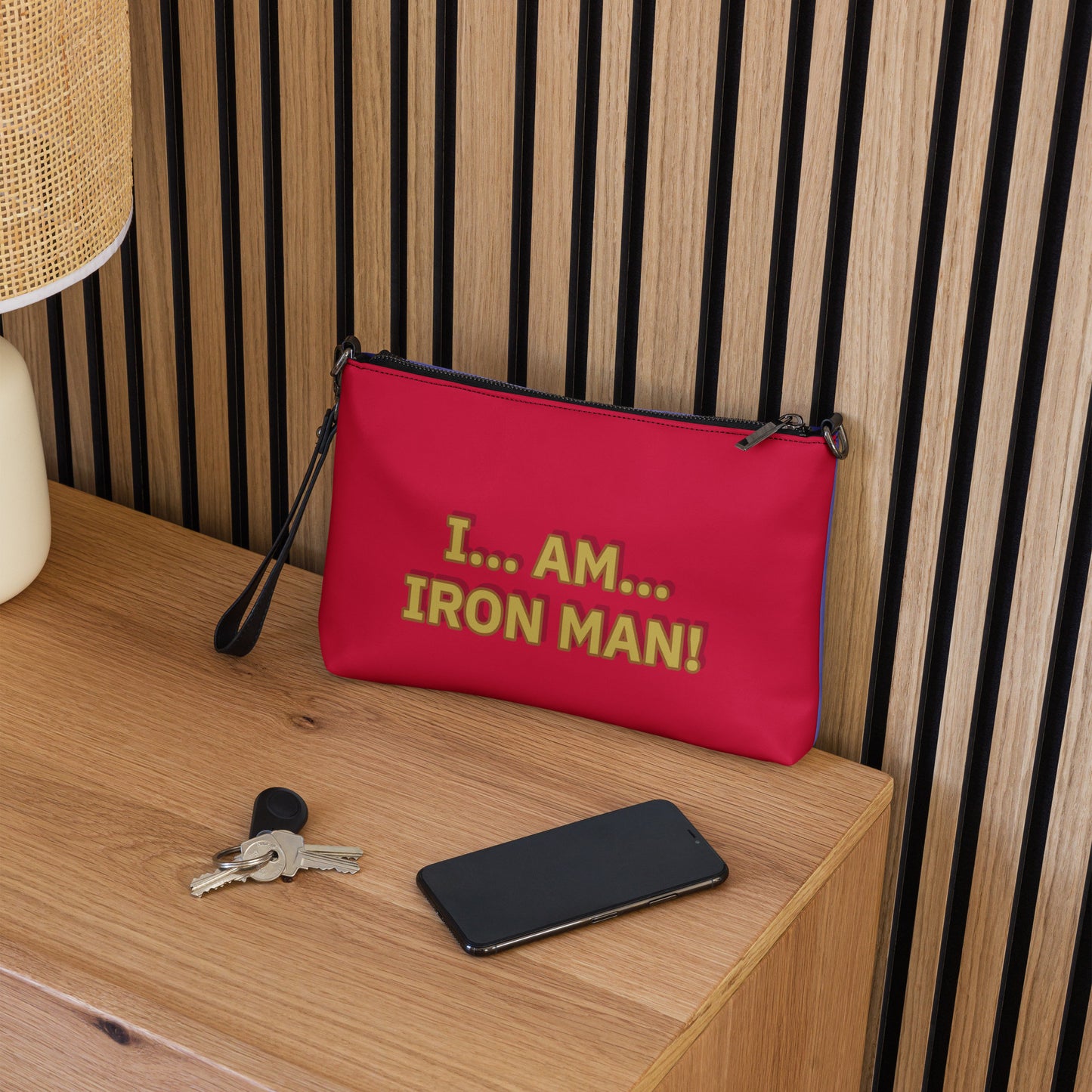 Tony Stark/Thanos Reversible Quotes Crossbody Bag