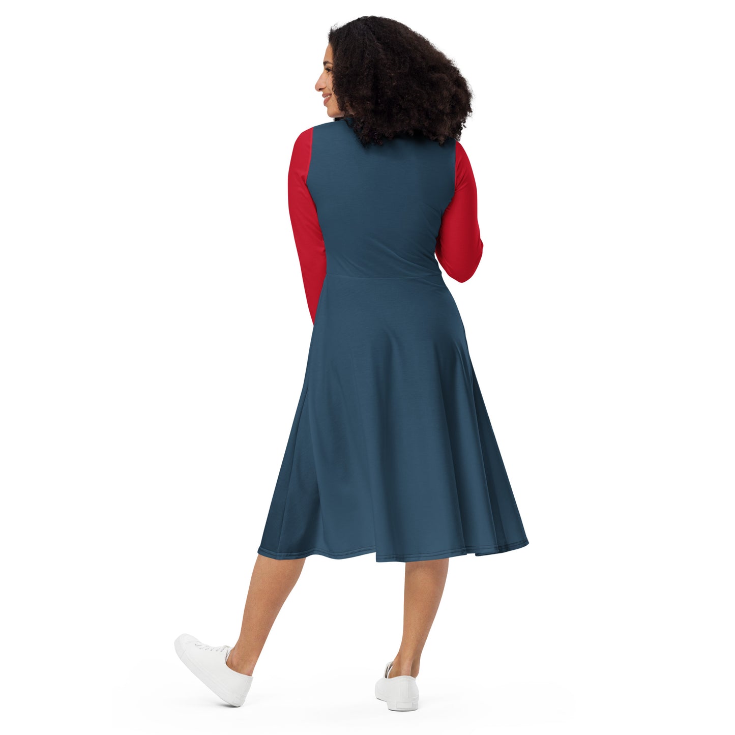 Ms. Kamala Khan Long Sleeve Midi Dress