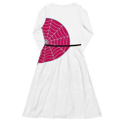 Spider-Gwen Webbing Long Sleeve Midi Dress