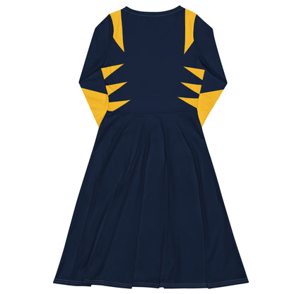 Wolverine Costume (One) Long Sleeve Midi Dress