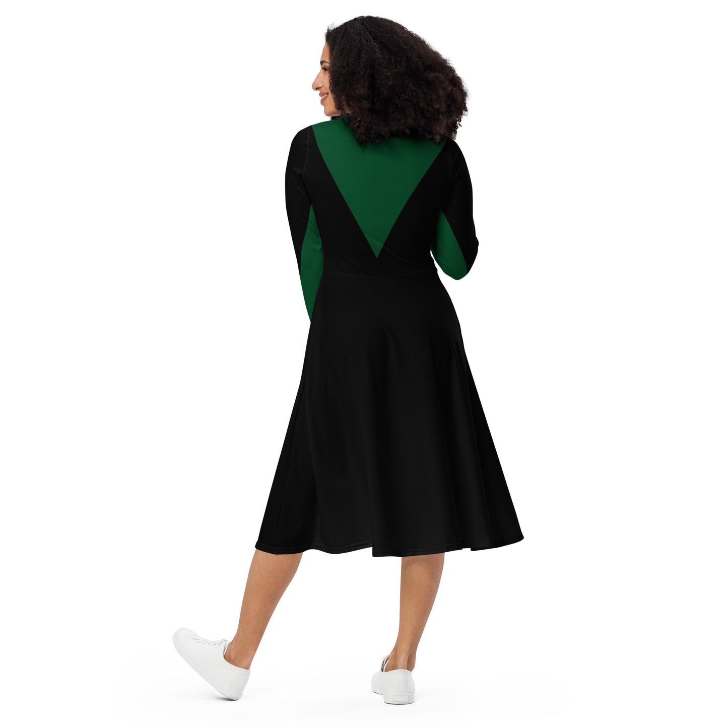 Loki Helmet Long Sleeve Midi Dress