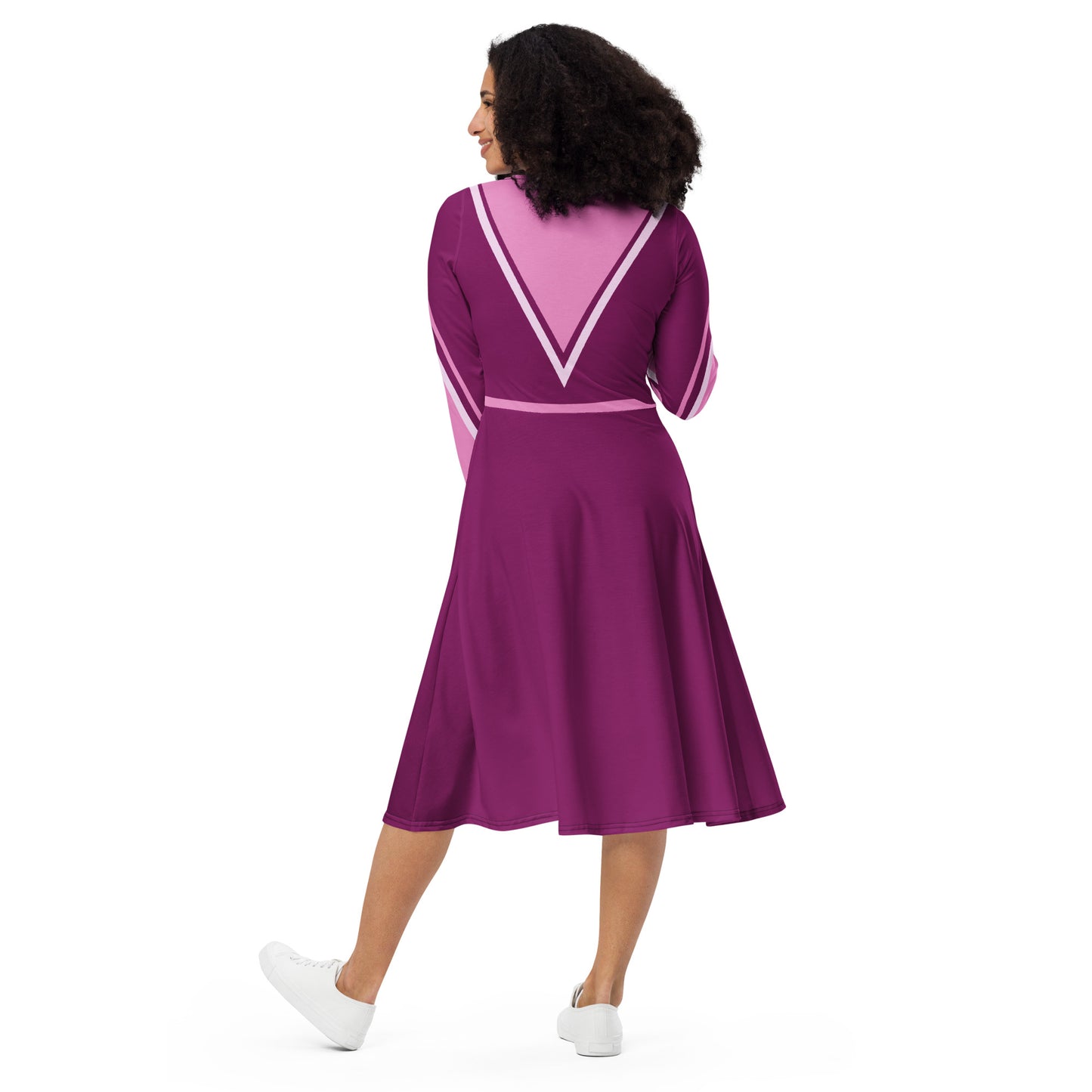 Superhero (Eggplant) Long Sleeve Midi Dress