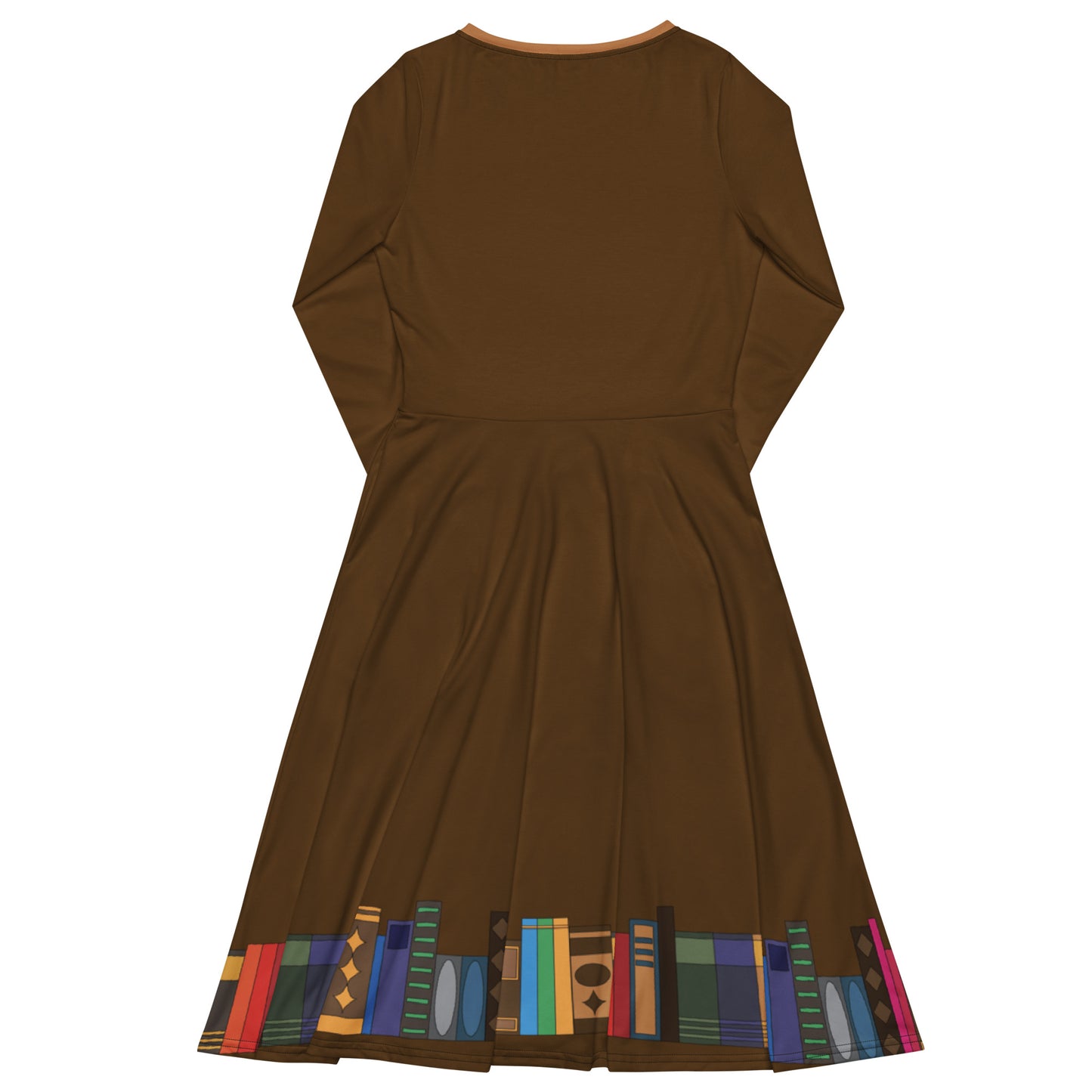 Kamar-Taj Library (Brown) Long Sleeve Midi Dress