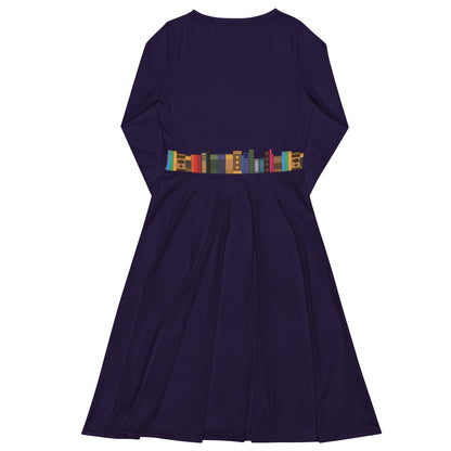 Kamar-Taj Library (Belt Effect) Long Sleeve Midi Dress