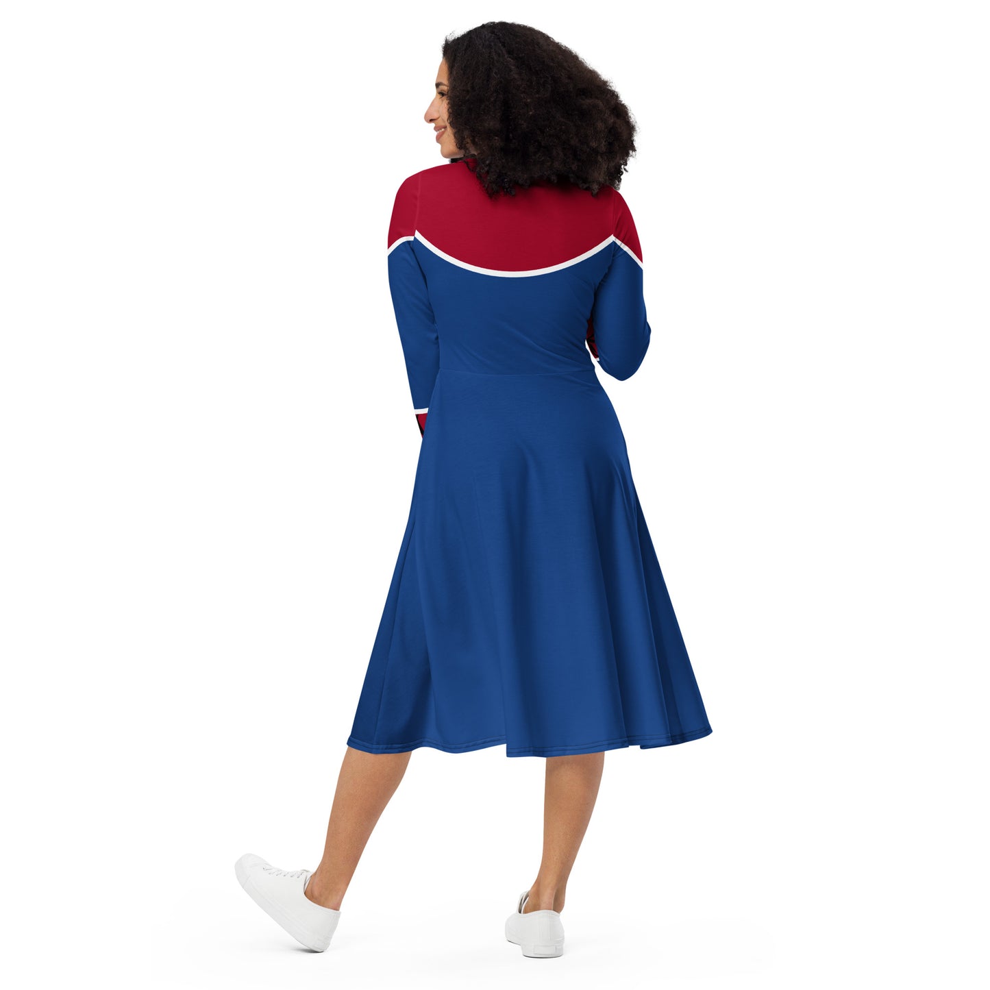 Spider-Man Costume Long Sleeve Midi Dress