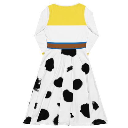 Toy Cowgirl Costume Long Sleeve Midi Dress