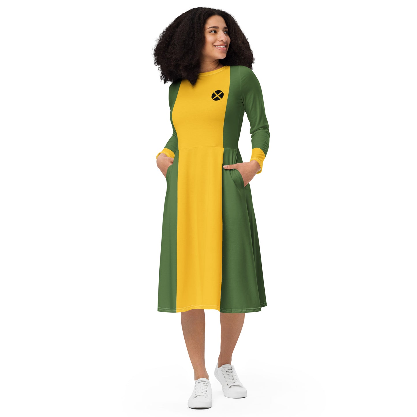 Rogue Costume Long Sleeve Midi Dress