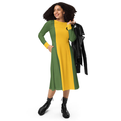 Rogue Costume Long Sleeve Midi Dress