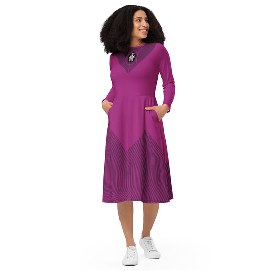 Agatha Harkness Costume Long Sleeve Midi Dress