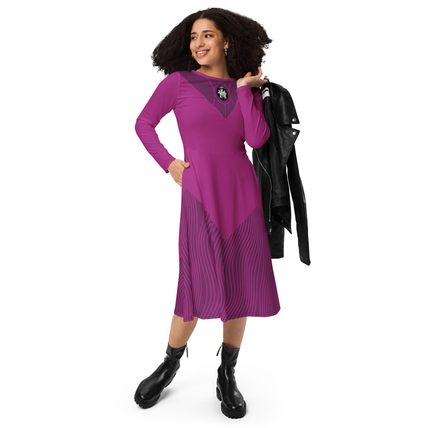 Agatha Harkness Costume Long Sleeve Midi Dress