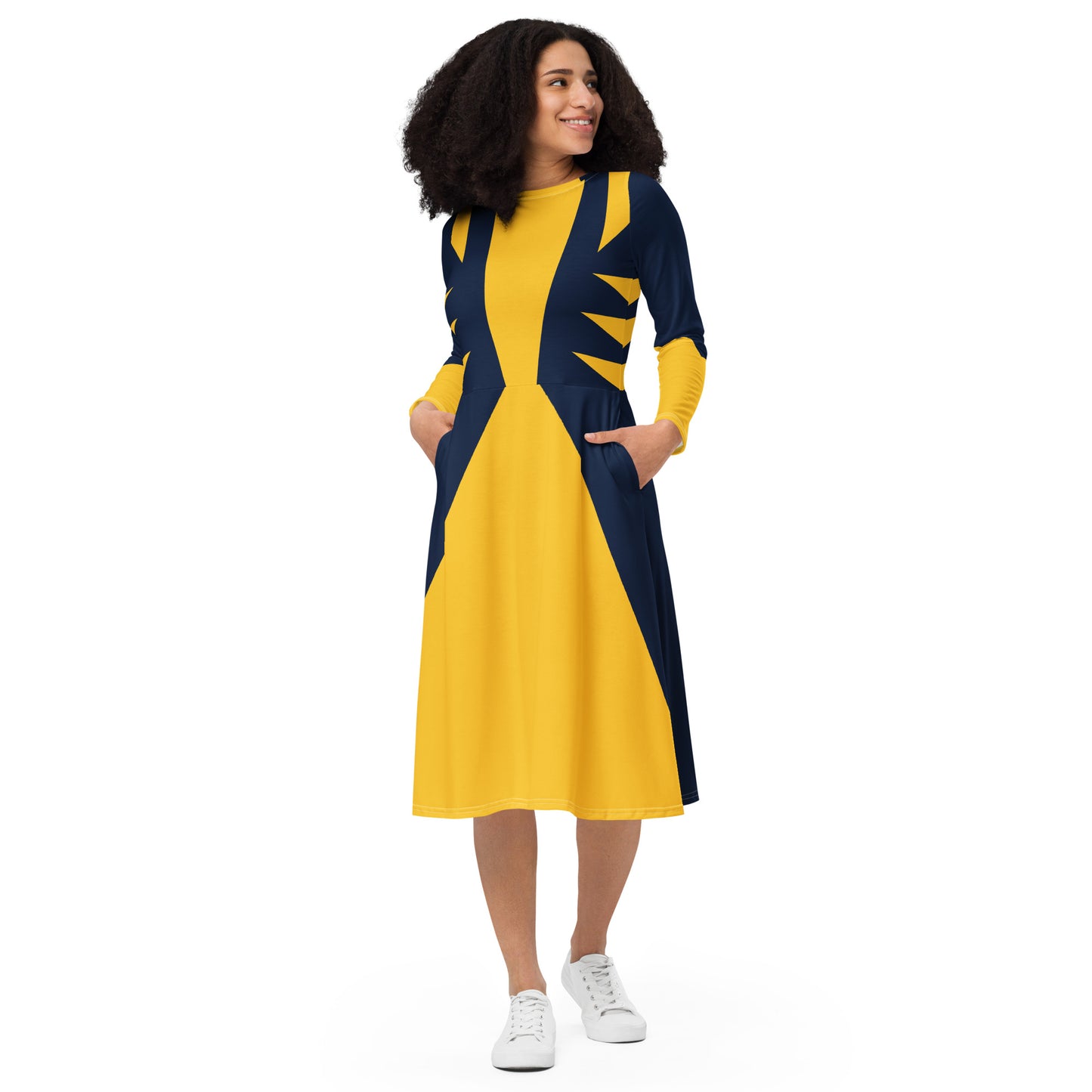 Wolverine Costume (One) Long Sleeve Midi Dress