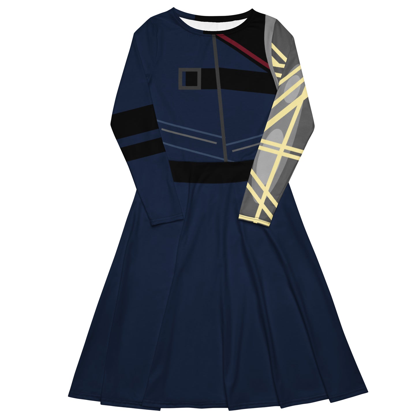 Bucky Barnes Costume Long Sleeve Midi Dress