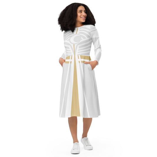 Moon Knight Costume Long Sleeve Midi Dress