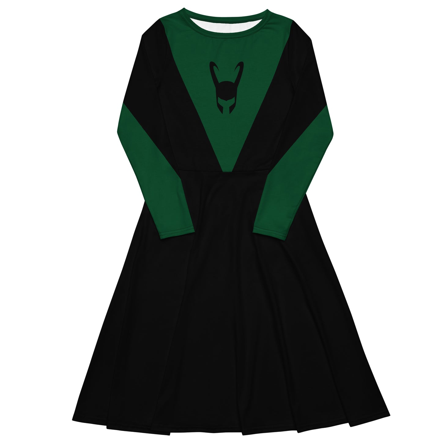 Loki Helmet Long Sleeve Midi Dress