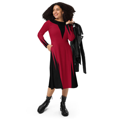 Wanda Costume Long Sleeve Midi Dress